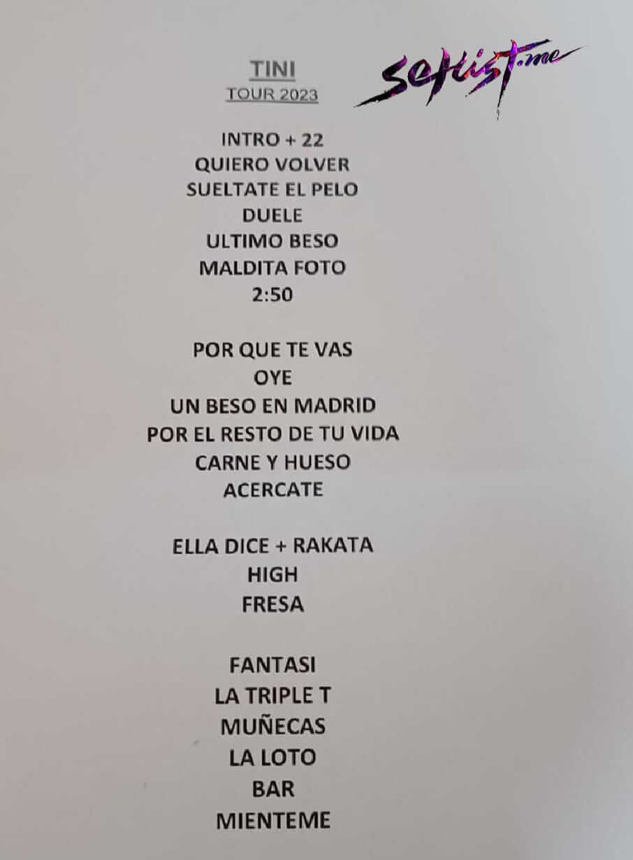 Tini La Triple T Una noche llena de baile y diversión Setlist me