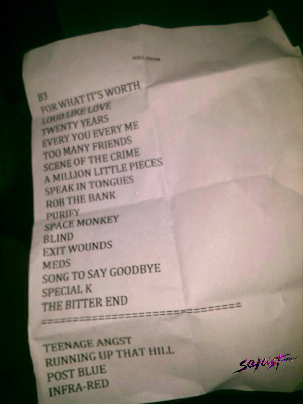 Placebo Setlist 2024 Ally Lulita