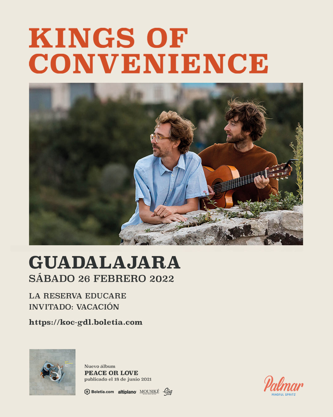 Toda la información para el show de Kings Of Convenience en Guadalajara
