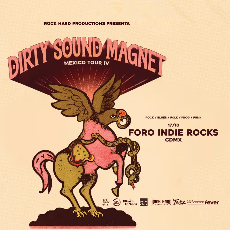 Flyer oficial de Dirty Sound Magnet en el Foro Indie Rocks, 17 de octubre de 2026