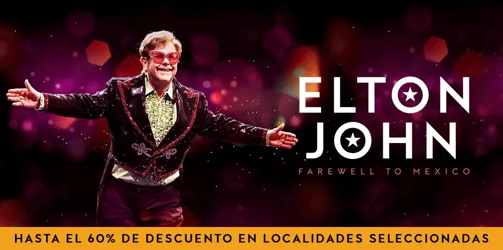Póster oficial de Elton John Farewell to Mexico en el Estadio Banorte