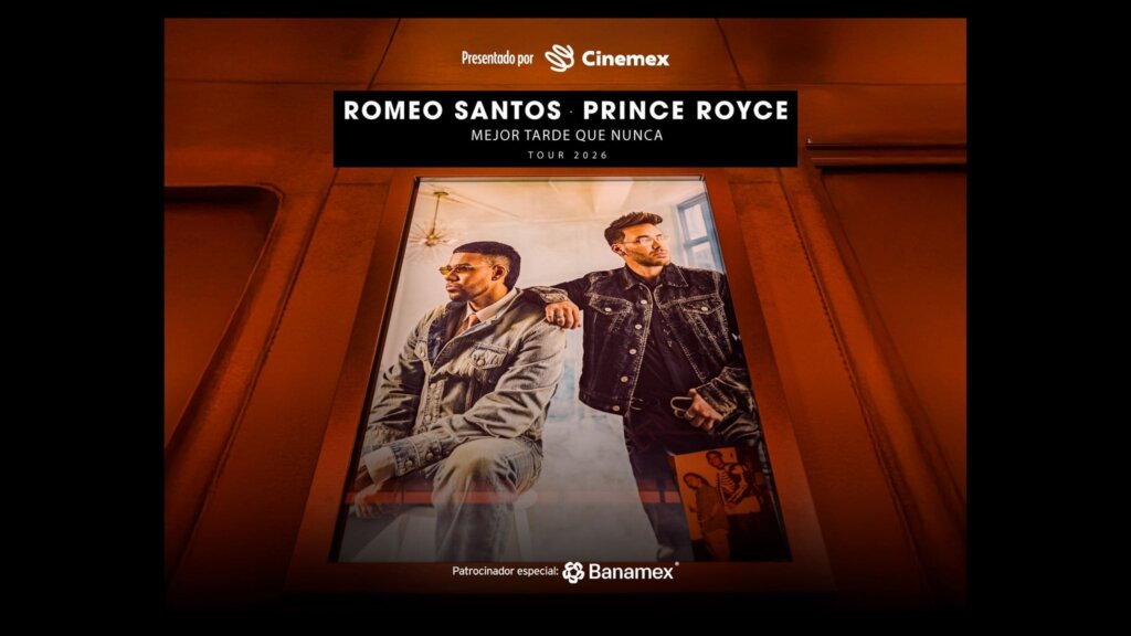 Imagen oficial de Romeo Santos y Prince Royce, Mejor Tarde Que Nunca Tour en México