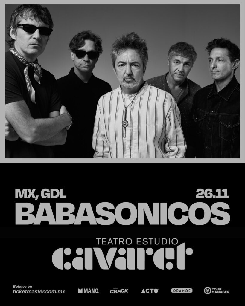 Flyer de Babasónicos en México: Teatro Estudio Cavaret Guadalajara