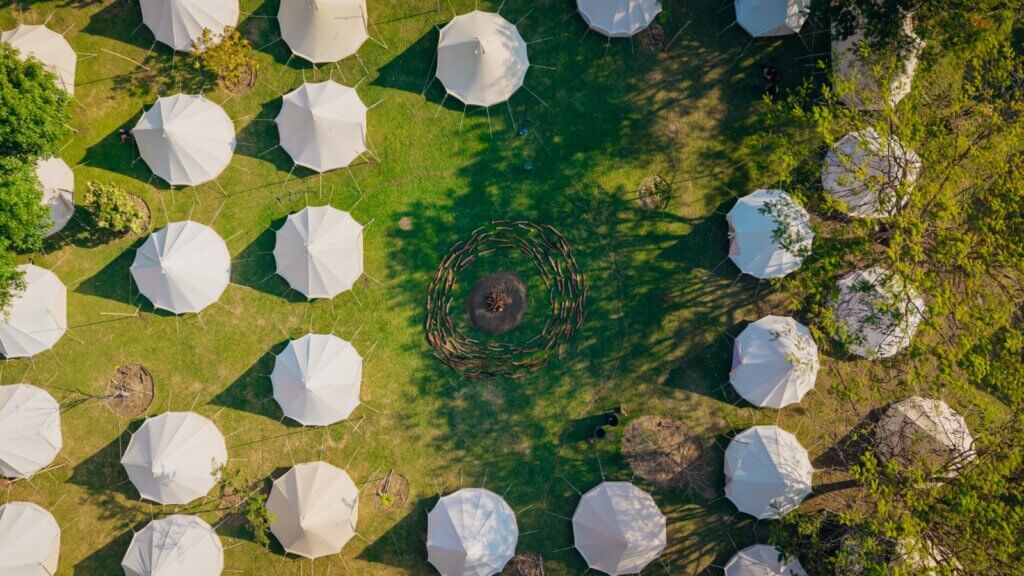Zona de glamping de Bahidorá en Las Estacas