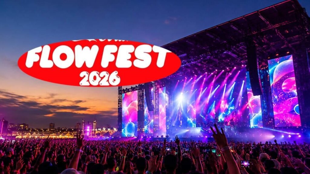 Cartel del Flow Fest 2026 en el Autódromo Hermanos Rodríguez