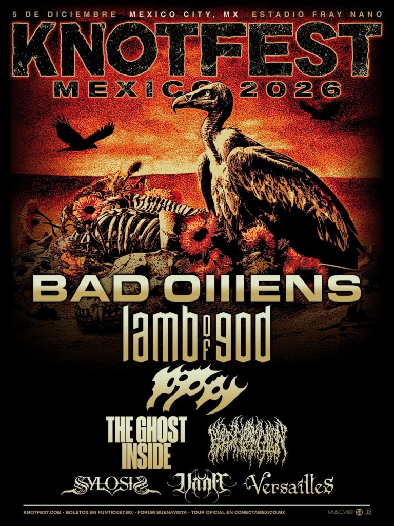 Cartel de Knotfest México 2026 en el Estadio Fray Nano