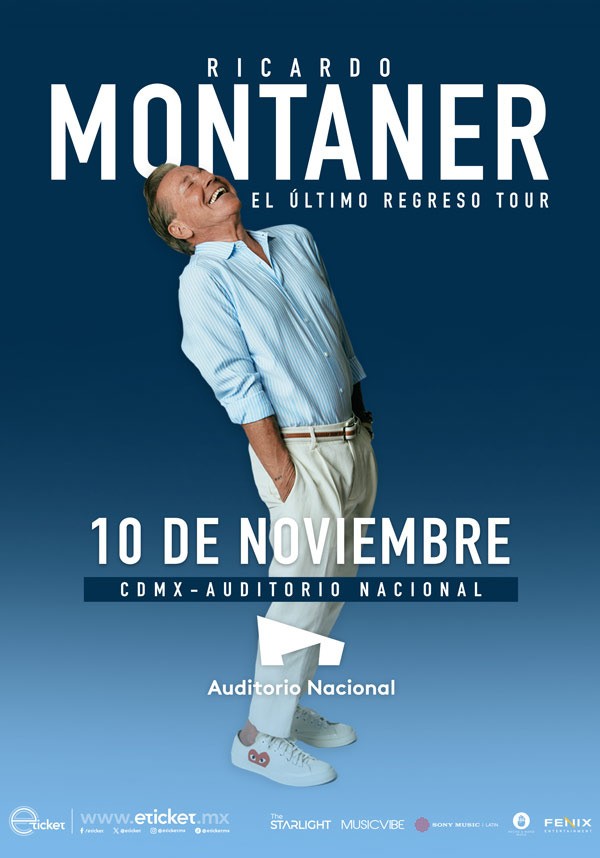 Flyer de Ricardo Montaner en México: Auditorio Nacional, noviembre 2026