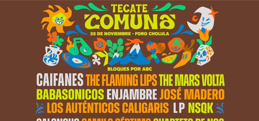 Cartel oficial de Tecate Comuna 2026 en el Foro Cholula