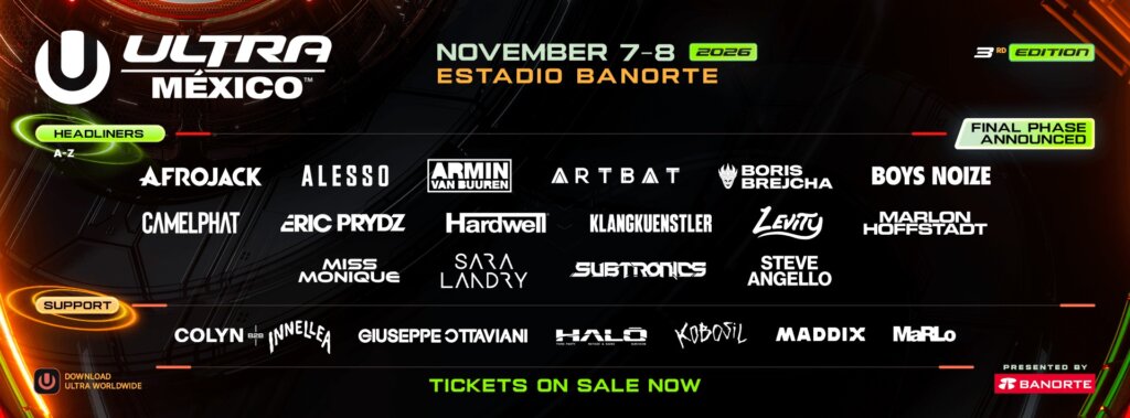Cartel de Ultra México 2026 en el Estadio Banorte